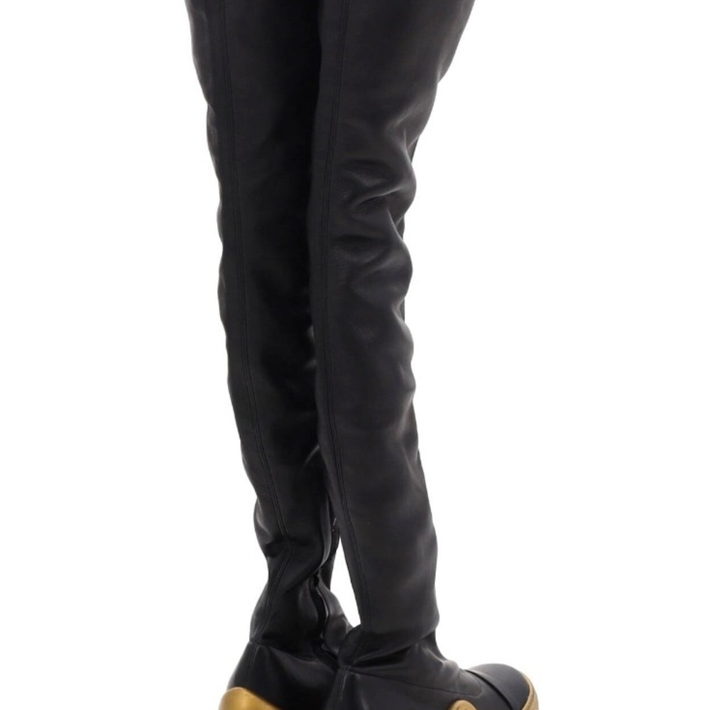 Louis Vuitton Black and Gold Ankle Boots
